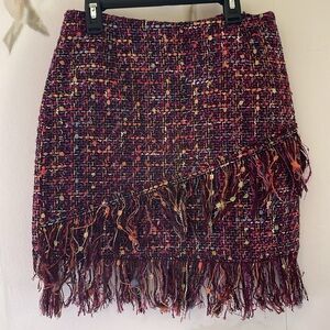 Zara Multicolor Tweed Midi Skirt